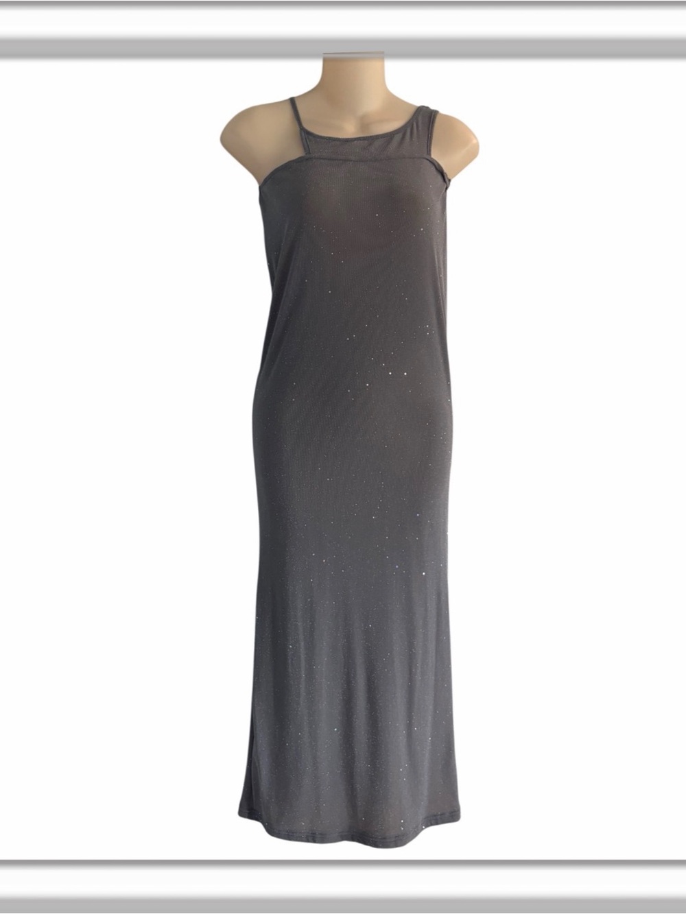 NWT Outcast Ardell Sleeveless Long Fitted Lined Dress Silver Size Small Evening